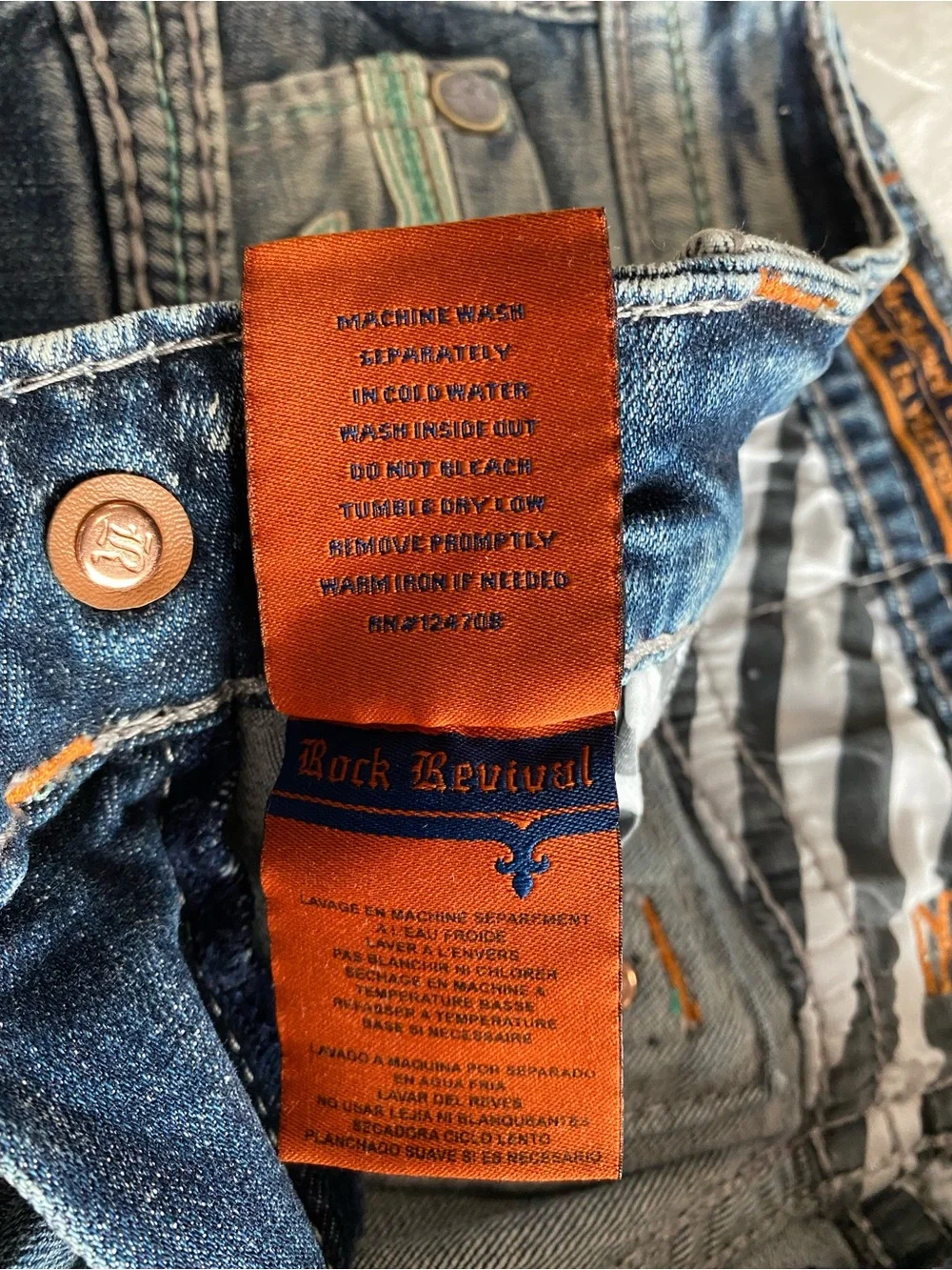 Rock Revival Romer Men’s Light Blue Straight Jeans with Embroidered Back Pockets